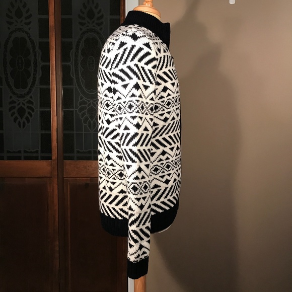 NWT - Express Fair Isle Zip-Up Mock Neck Cardigan - Picture 4 of 7